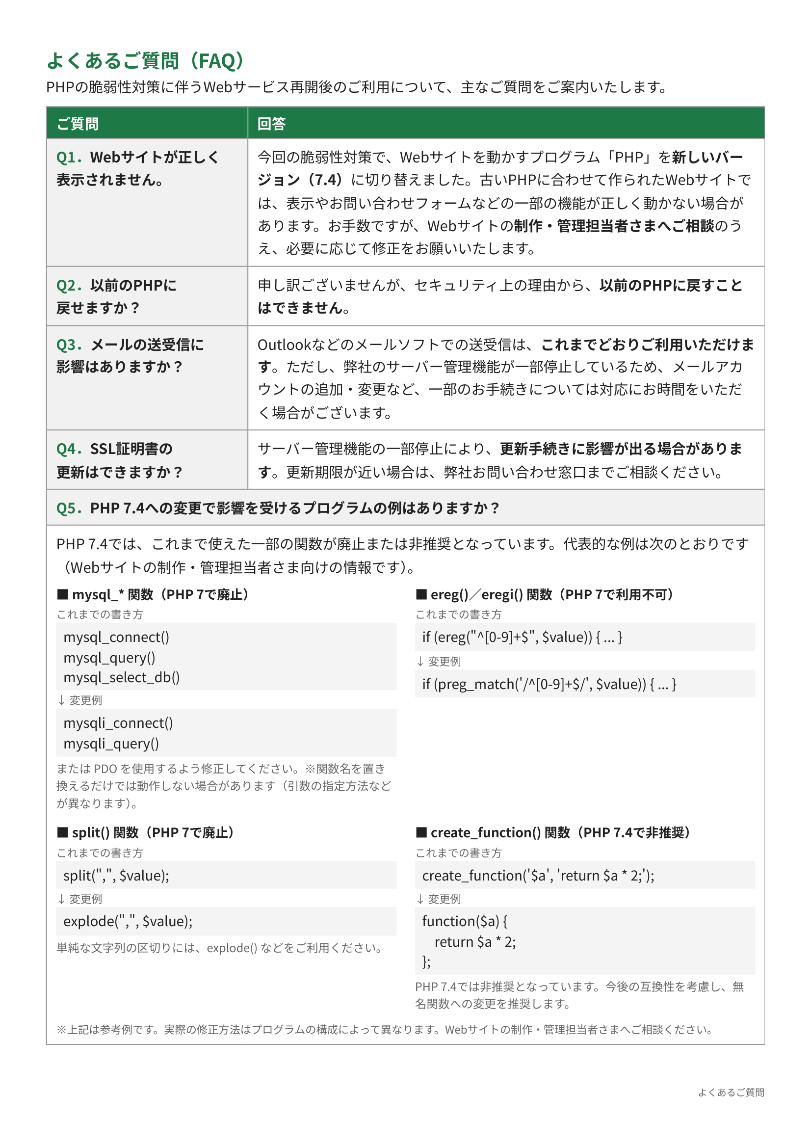 PHP脆弱性対応_FAQ